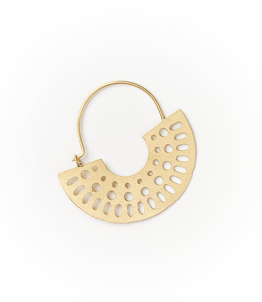 Abhaya Cutout Gold Hoop Earrings