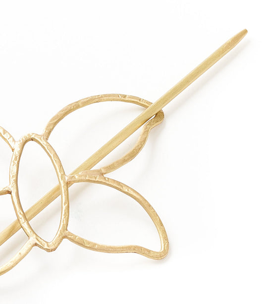 Hiranya Butterfly Hair Slide with Stick - Gold