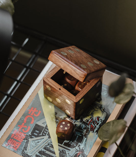 5 Dice Box Set - Handcrafted Wood