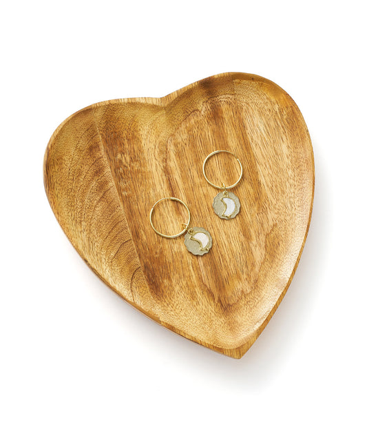 Alaya Heart Wooden Serving Dish, Catch All Tray - handcrafted