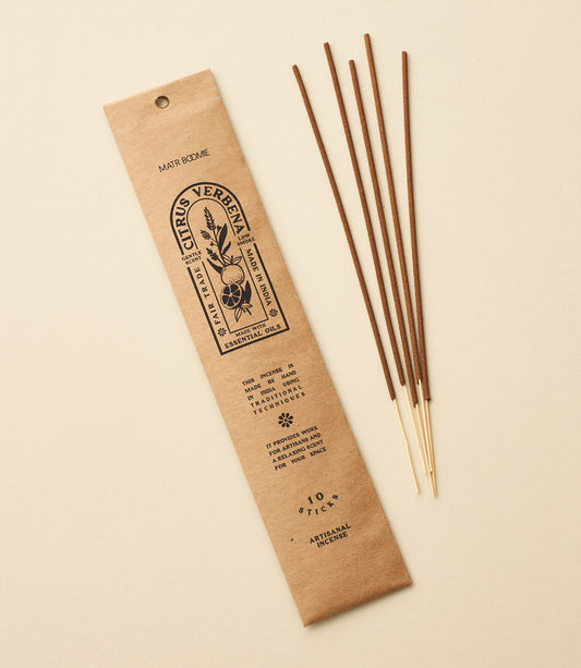 Citrus Verbena Incense - 10 sticks, low smoke