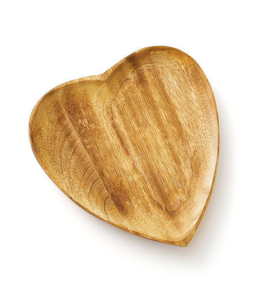 Alaya Heart Wooden Serving Dish, Catch All Tray - handcrafted