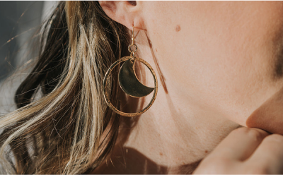 Diya Crescent Moon Earrings | | Matr Boomie