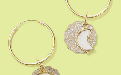 Sikka Coin Dangle Hoop Earring | | Matr Boomie