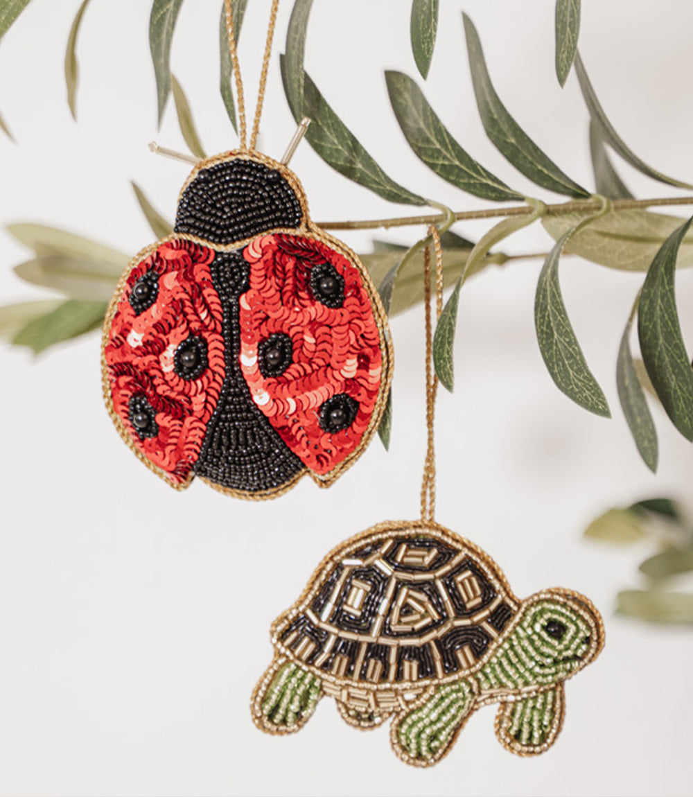 Larissa Plush Turtle Felt Ornament - Embroidered