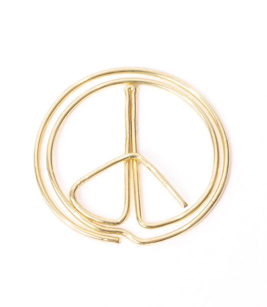 Kitaab Peace Sign Wire Bookmark - Gold-tone