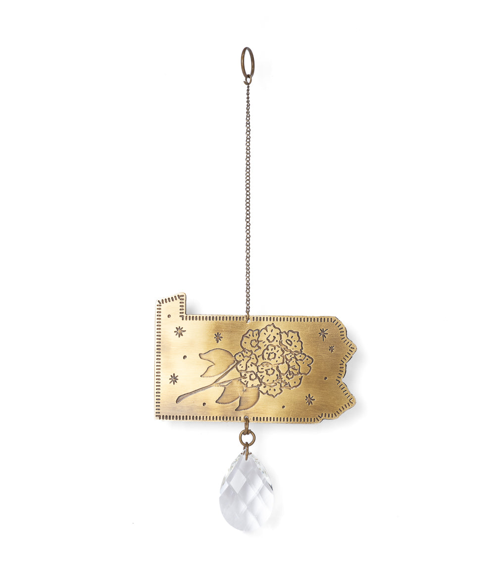 Pennsylvania State Mountain Laurel Engraved Suncatcher