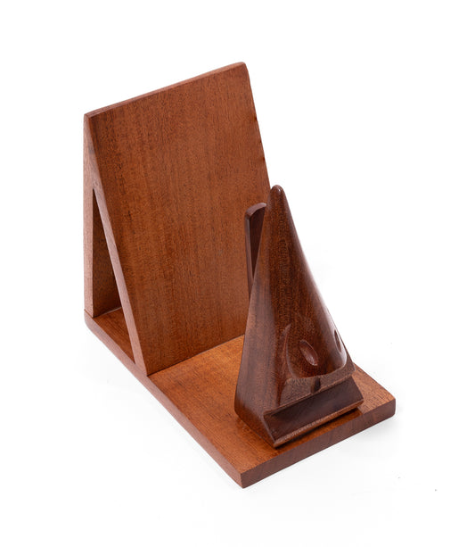 Nose Book & Glasses Caddy - Hand Carved Wood