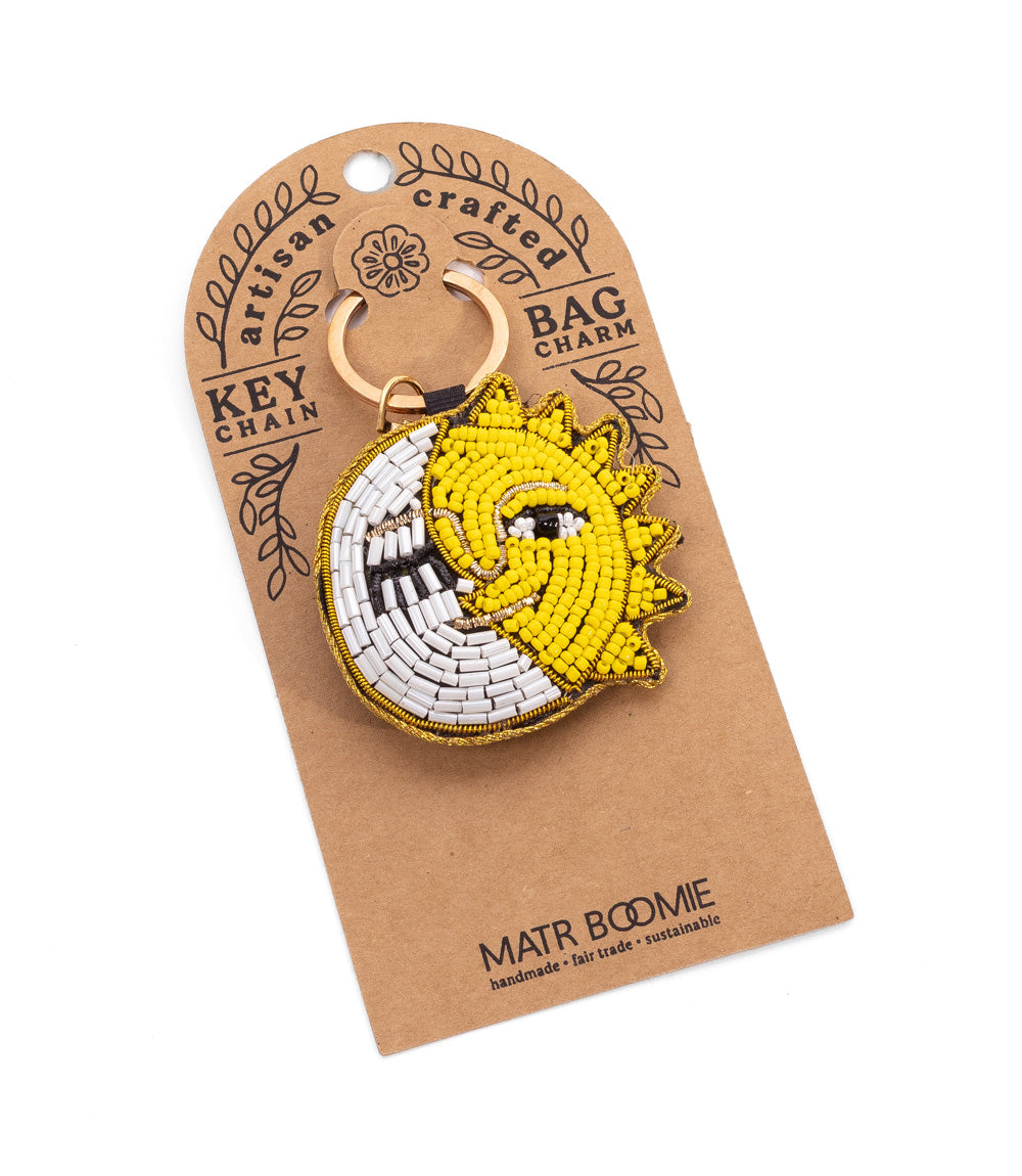 Raksha Sun & Moon Bag Charm Keychain