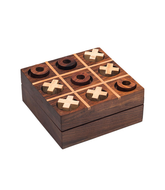 Tic Tac Toe Travel Game Set - Handcrafted Wood