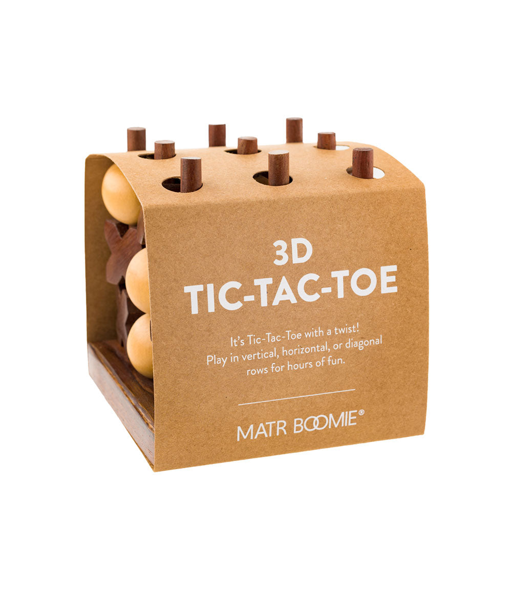 3D Tic Tac Toe Game Set - Handcrafted Wood