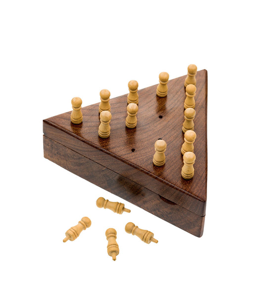 Triangle Peg Board Game - Handcrafted Wood