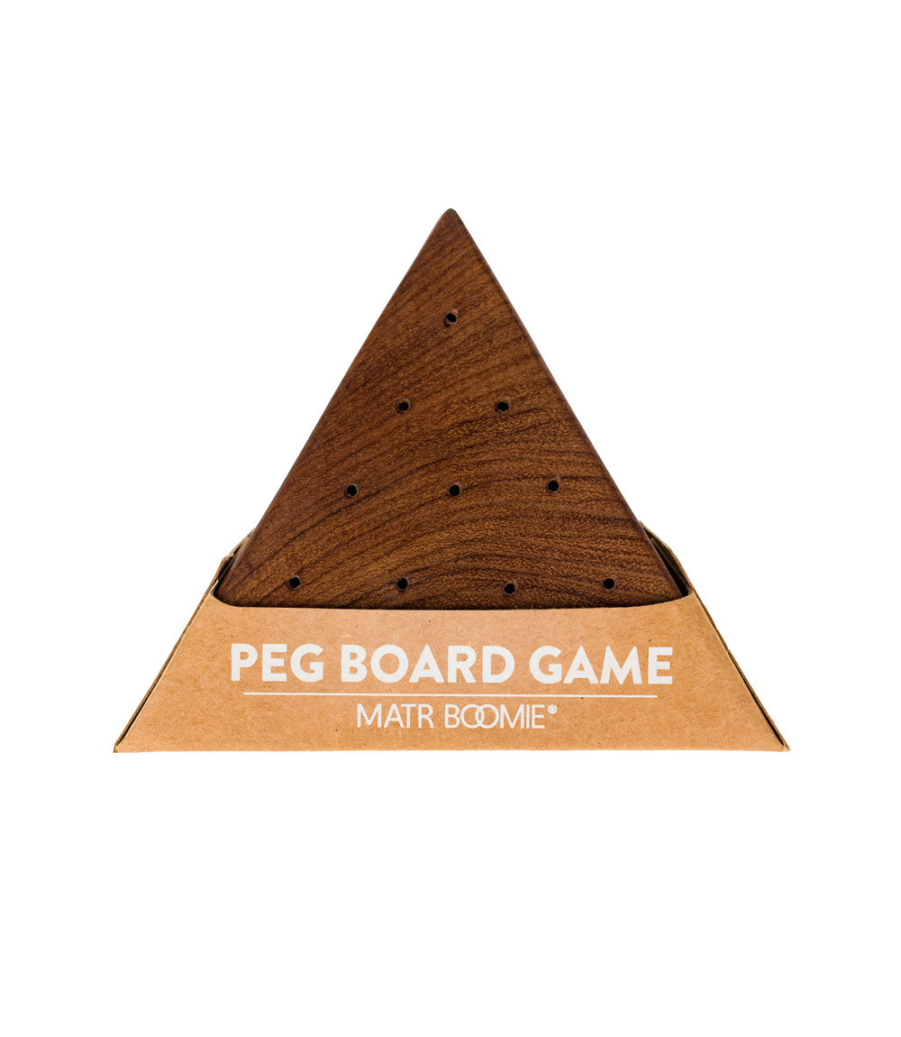 Triangle Peg Board Game - Handcrafted Wood