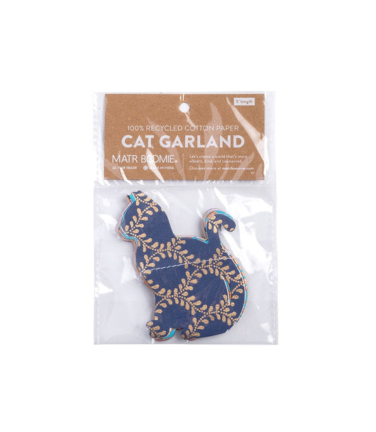 Cat Recycled Paper Garland - Eco Friendly Tree-Free Decoration