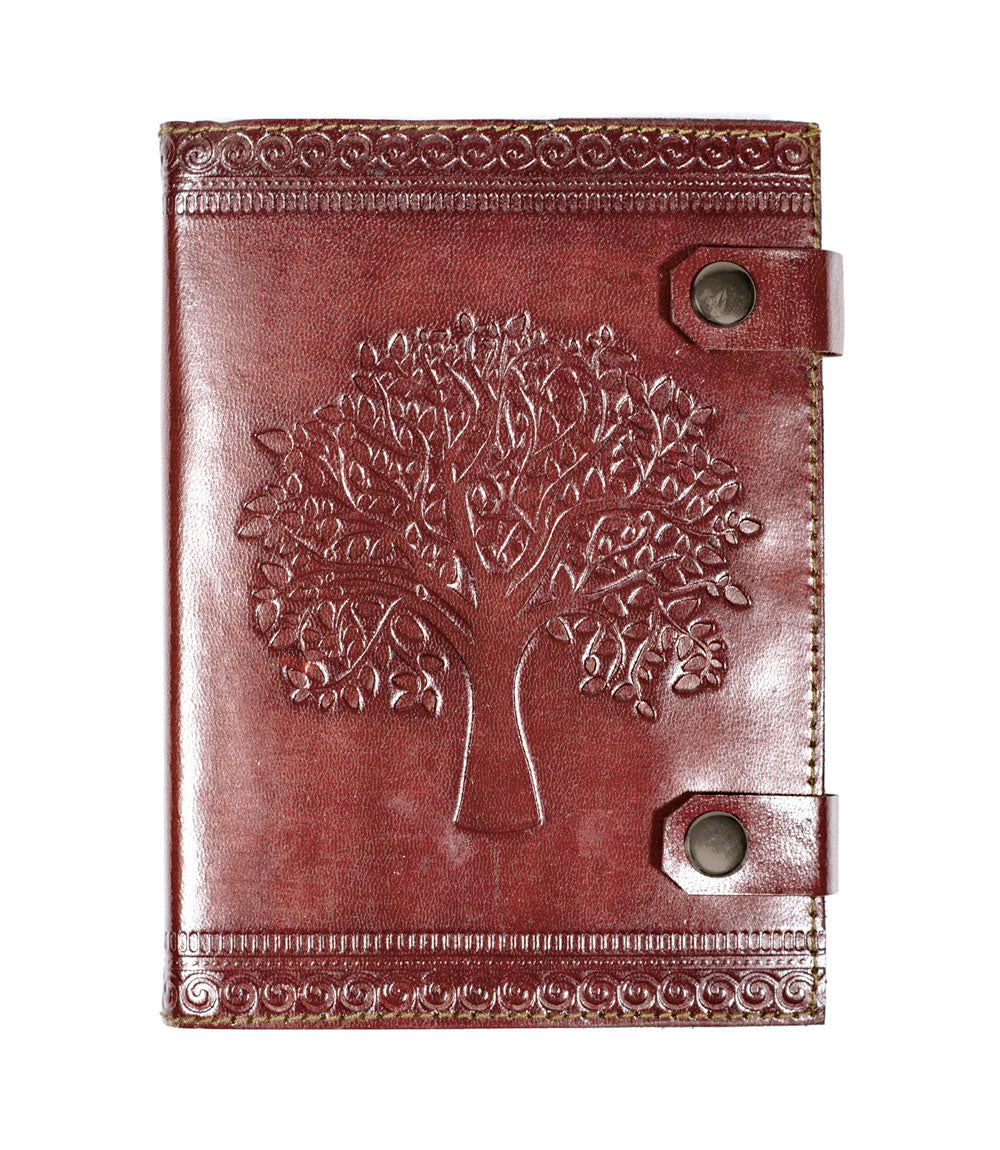 Aranyani Tree of Life 5x7 Leather Journal - Refillable Recycled Paper