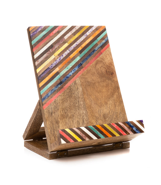 Banka Mundi Book Tablet Stand -  Collapsible, Mango Wood, Bone