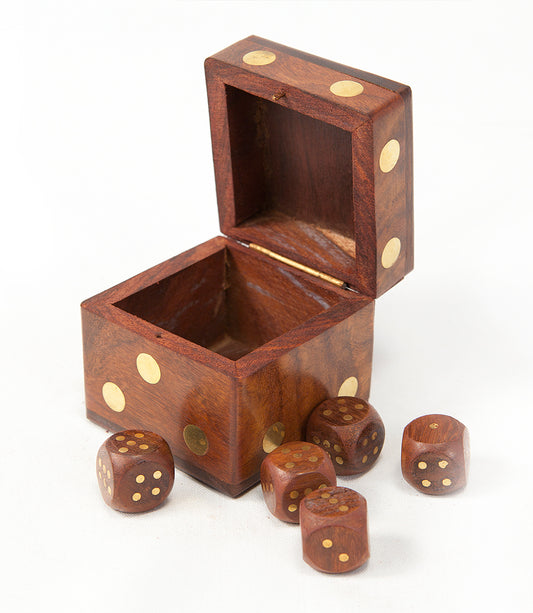 5 Dice Box Set -  Handcrafted Wood