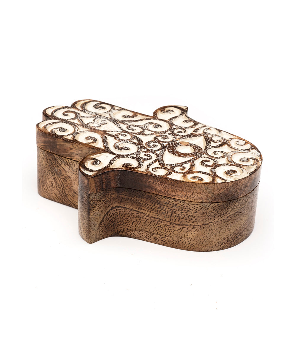 Aashiyana Hamsa Wooden Pivot Box - Hand Carved Antique Finish