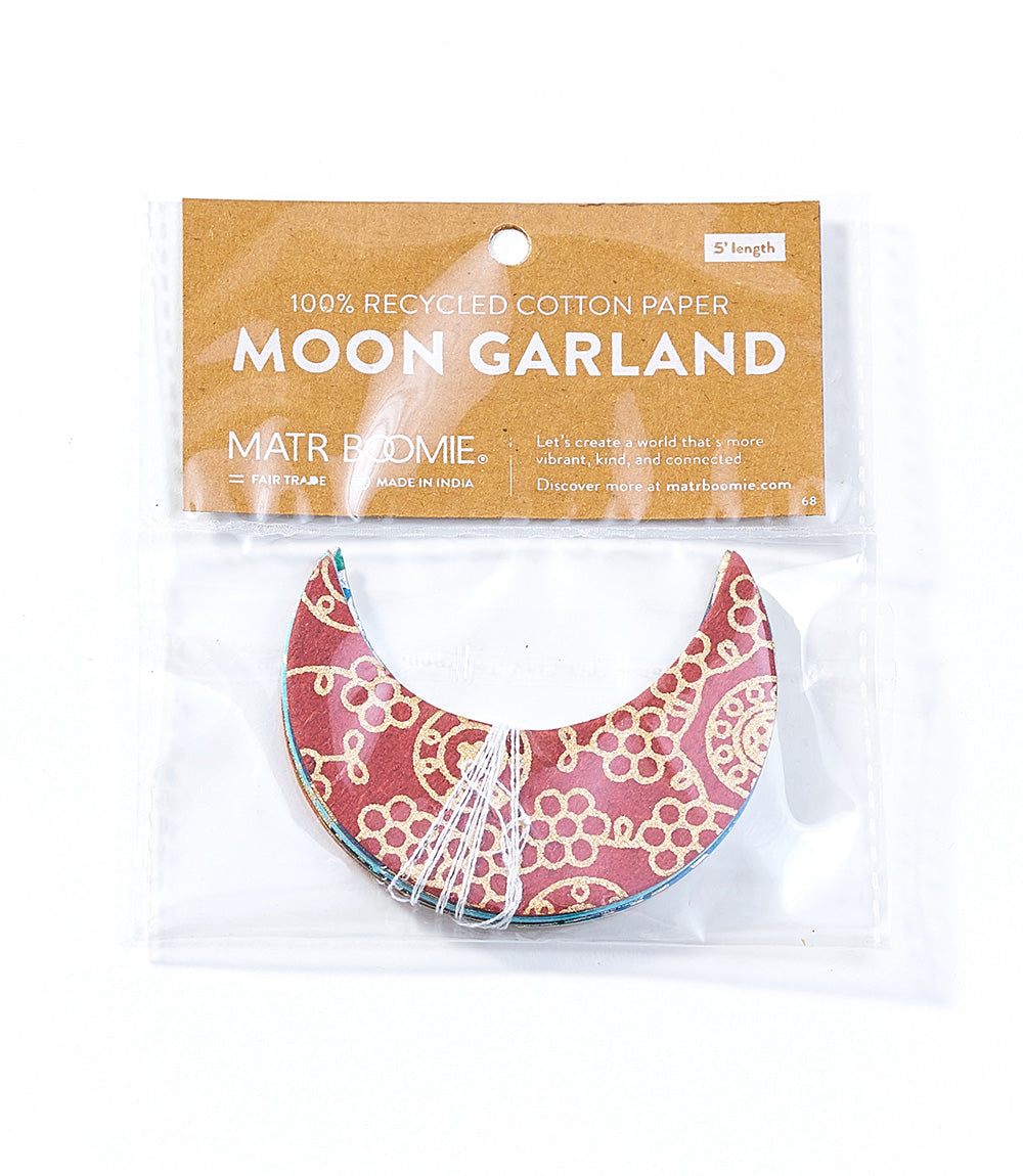 Moon Recycled Paper Garland - Eco Friendly Tree-Free Decor