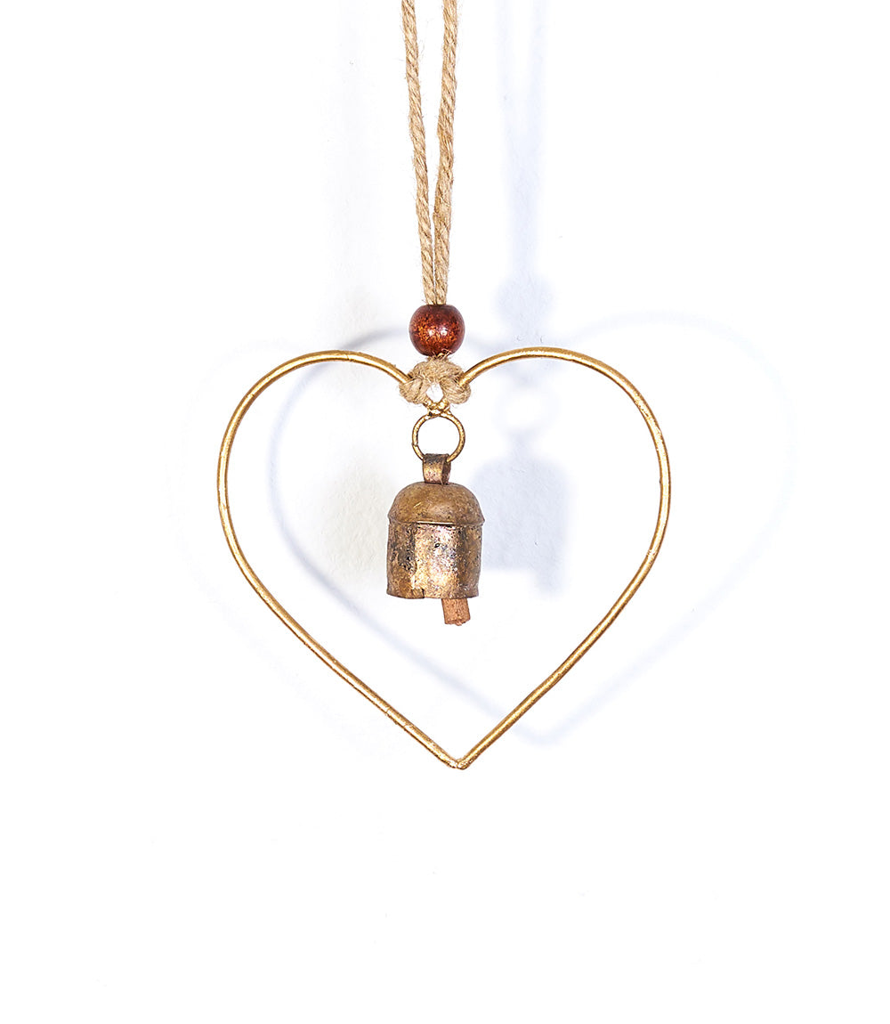 Air Element Heart Bell Wind Chime - Fair Trade Garden