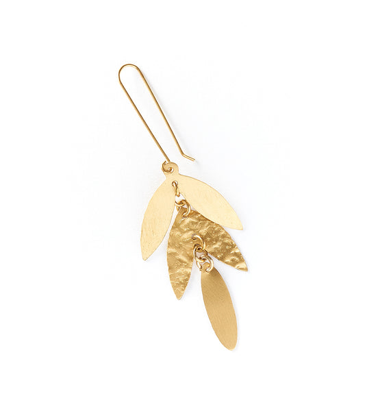 Chameli Leaf Gold Chandelier Dangle Earrings