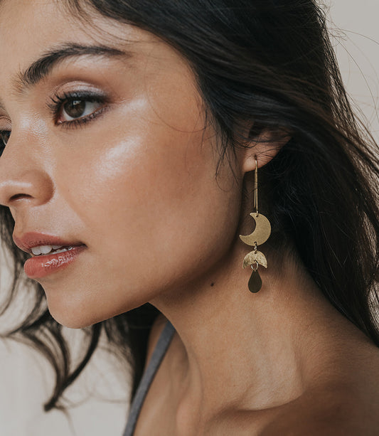 Rajani Moon Phase Drop Earrings