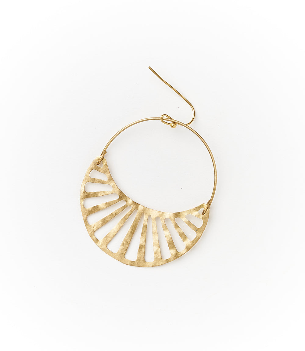 Rajani Gold Hoop Earrings - Crescent Disc