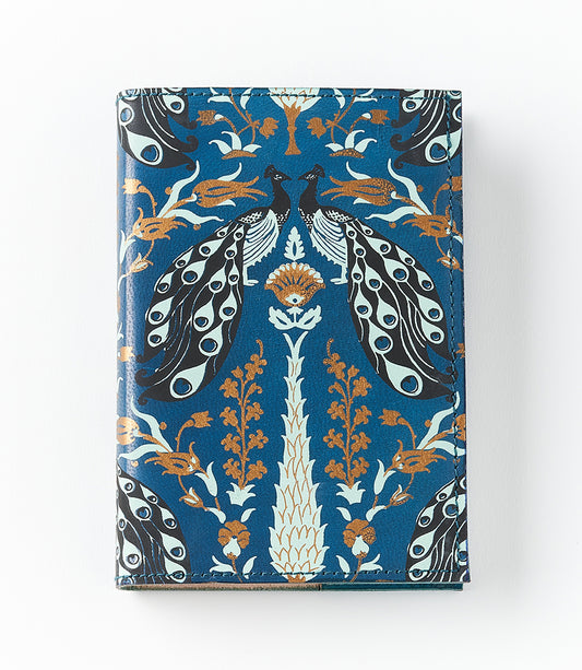 Fauna Peacock 4x6 Leather Journal - Refillable Recycled Paper