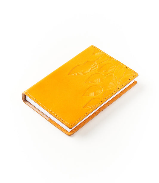 Chabila Leaves 4x6 Leather Journal - Refillable Recycled Paper