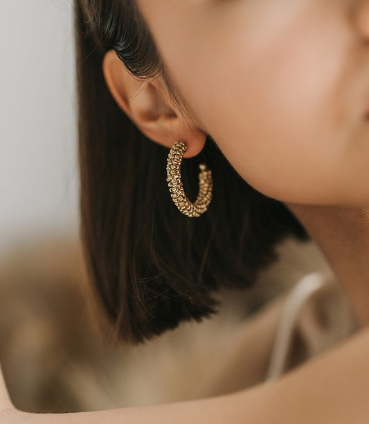 Bhavani Beaded Hoop Earrings