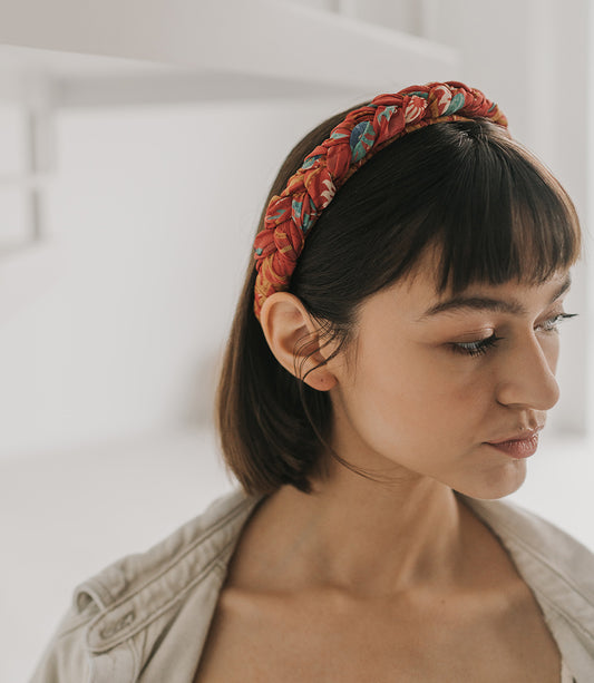 Braided Headband - Assorted Upcycled Sari Fabric