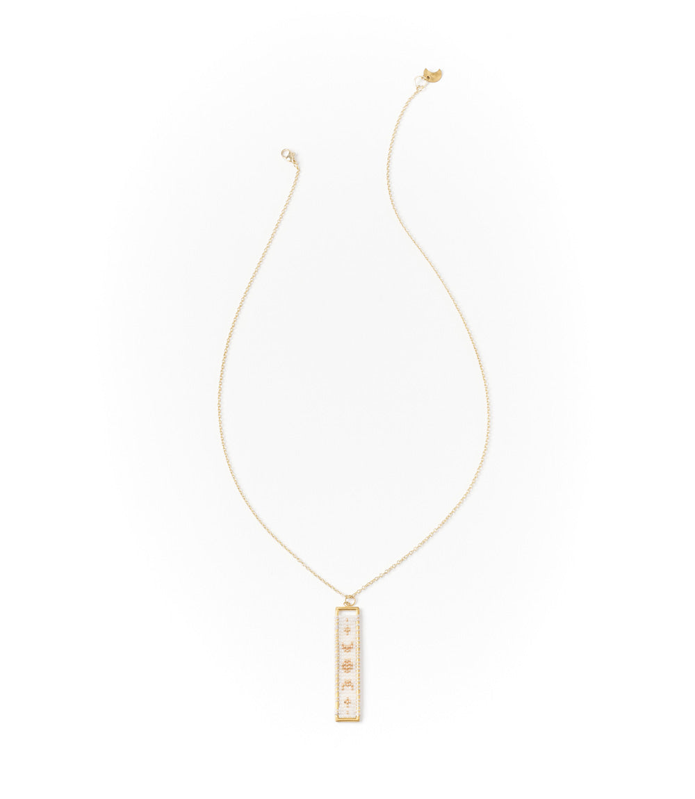 Adiya Moon Phase White Beaded Necklace - Fair Trade Jewelry