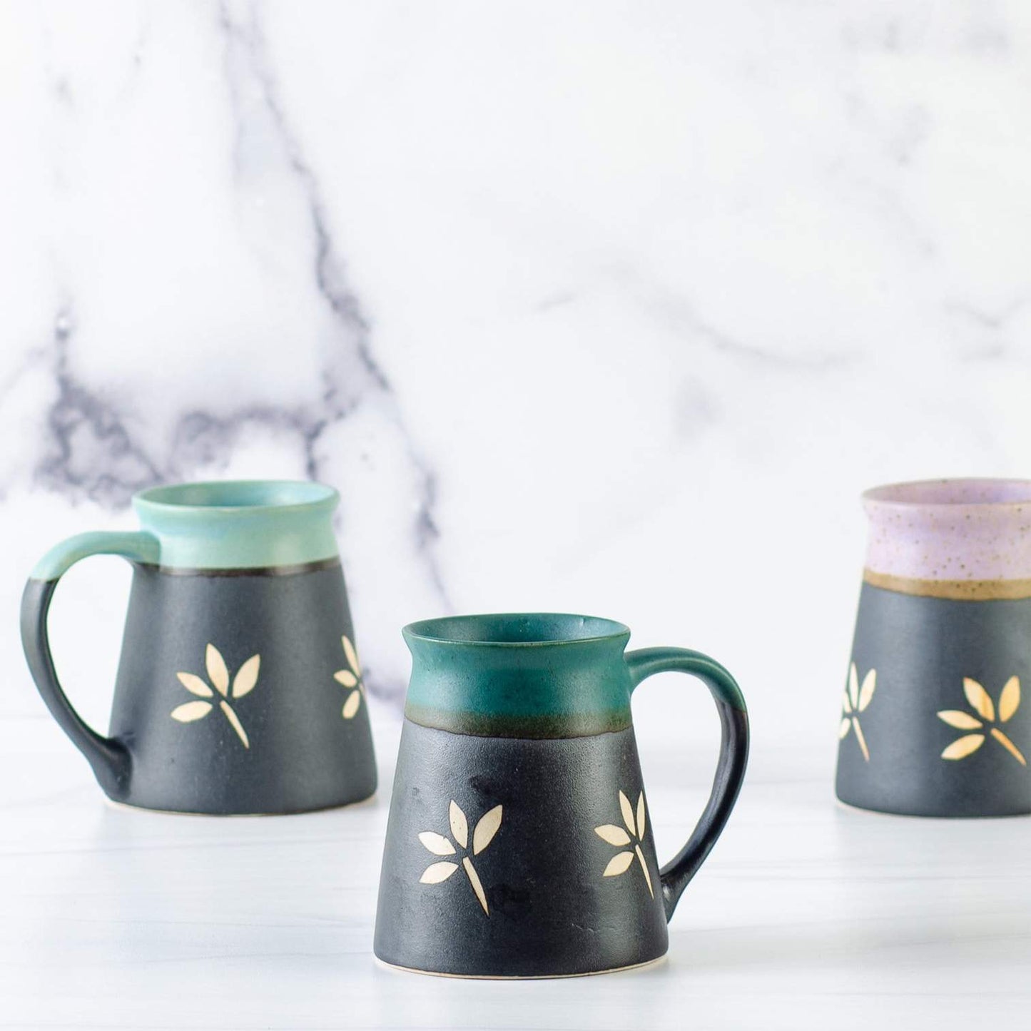 Ruhi Teal Ceramic Mug - Handmade, Fair Trade