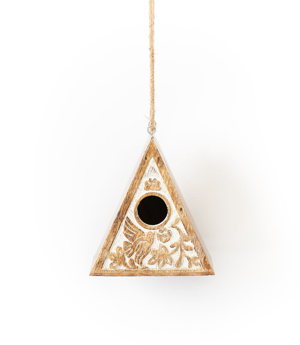 Aashiyana Hanging Birdhouse - Hand Carved Wood