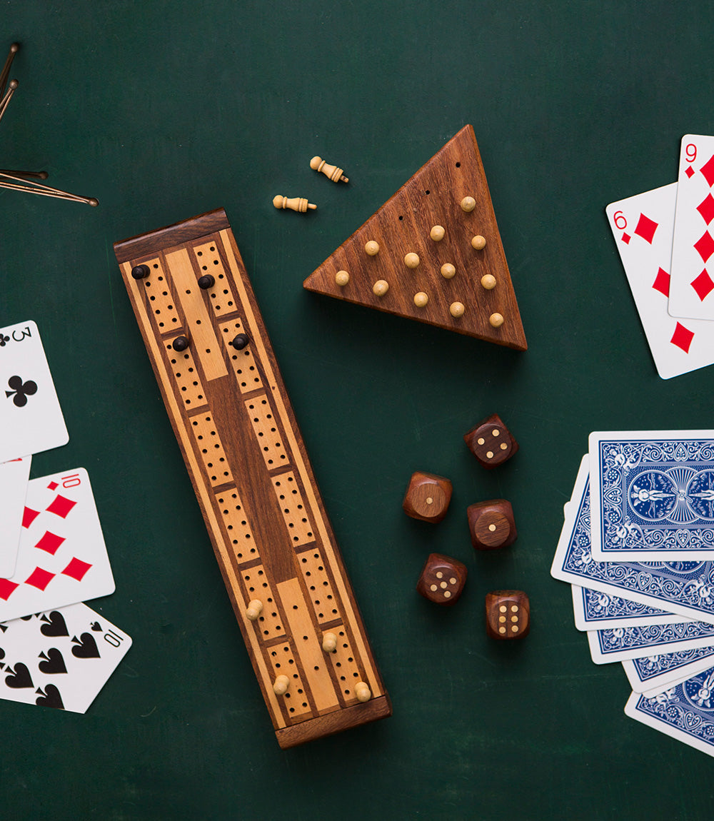 Triangle Peg Board Game - Handcrafted Wood