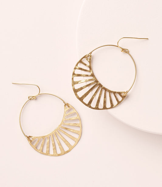 Rajani Hoop Earrings - Crescent Disc