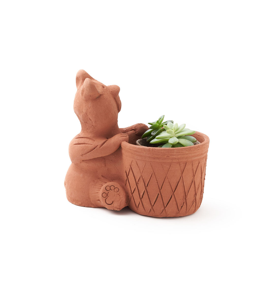 Rakshana Bear Plant Pot -  Terracotta