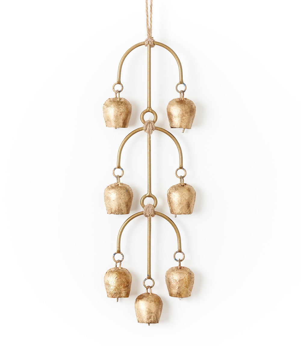 Tridevi Cascade Rustic Bell Wind Chime - Handmade Home Decor