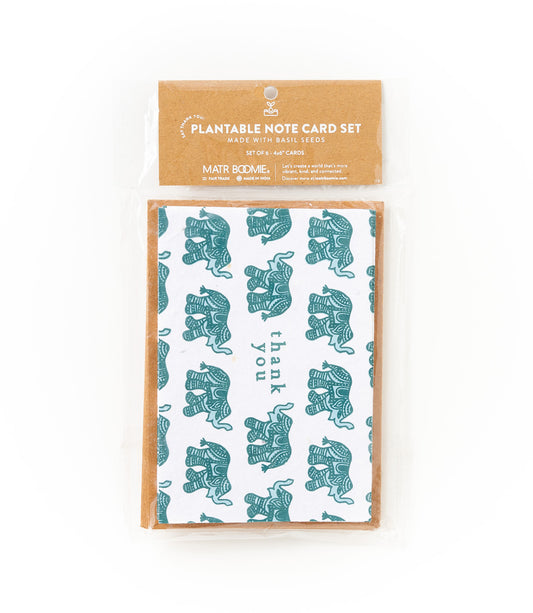 Amala Elephant 4x6 Seed Paper Thank You Cards (Set of 6) - Plantable