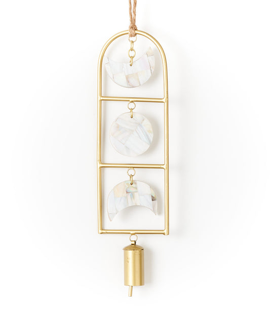 Chayana Moon Phase Mother of Pearl Wind Chime - Fair Trade Decor