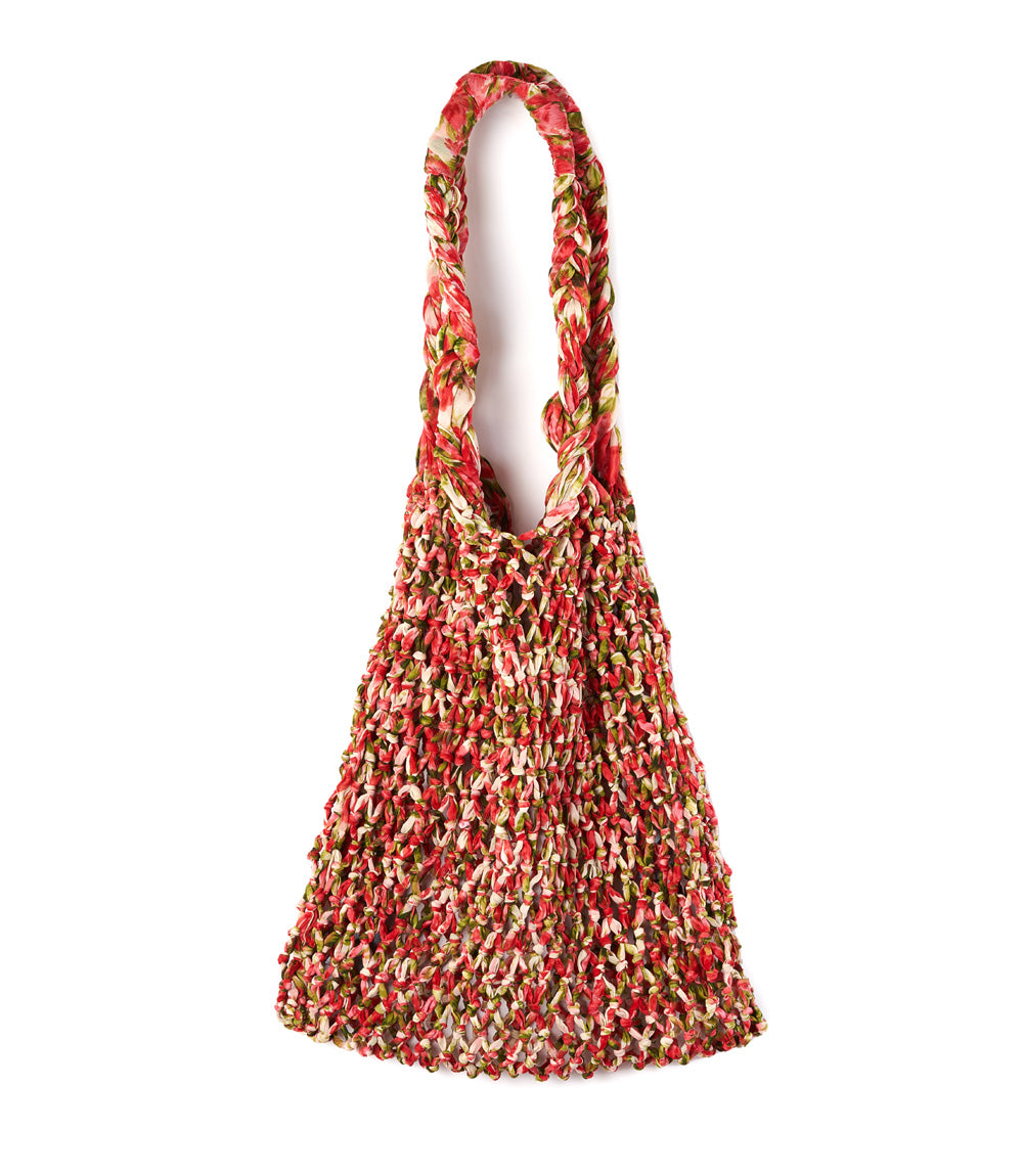 Reusable Fisherman Net Bag - Assorted Upcycled Sari Fabric