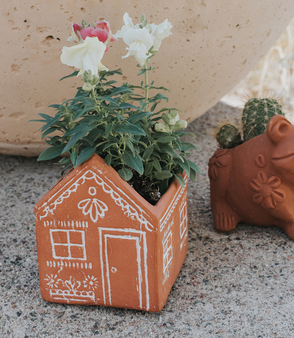 Vasanta House Planter with Drainage - Terracotta