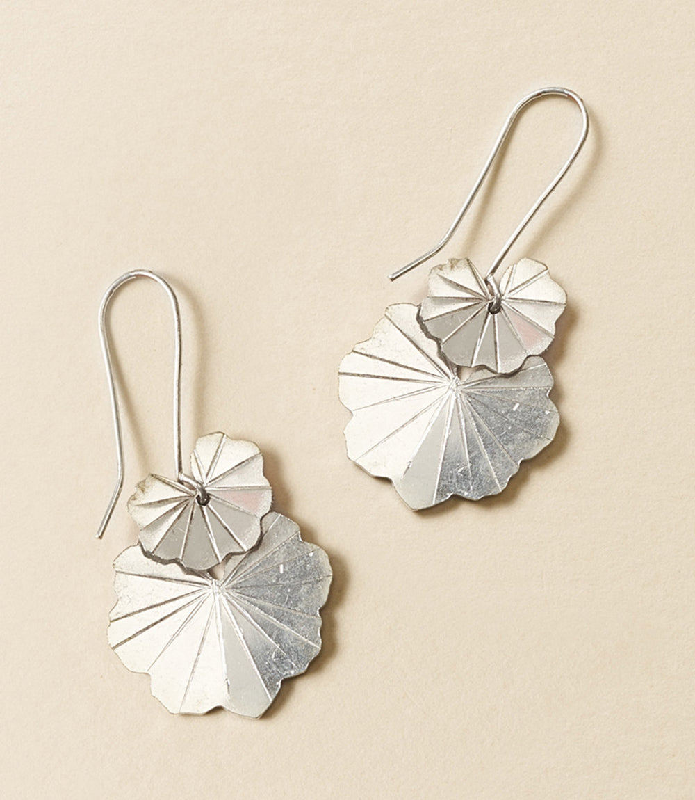 Sayuri Ginkgo Leaf Silver Dangle Earrings