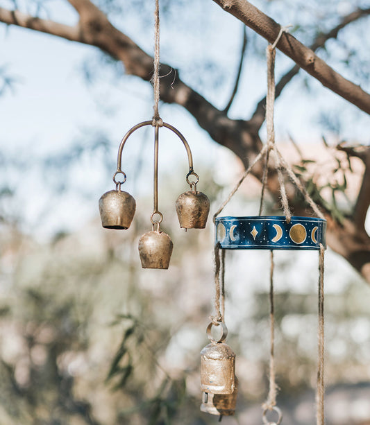 Tridevi Trio Rustic Bell Wind Chime - Fair Trade Home Decor