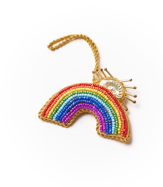 Larissa Plush Rainbow Sun Rays Felt Ornament - Embroidered