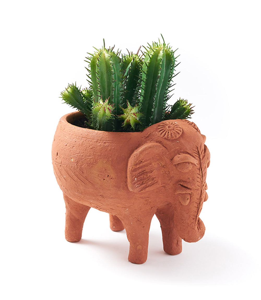 Rakshana Elephant Plant Pot - Terracotta