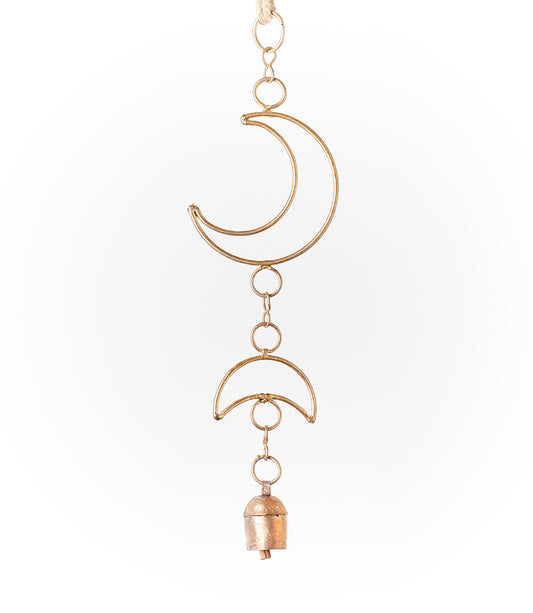 Indukala Small Moon Phase Bell Wind Chime - Handmade