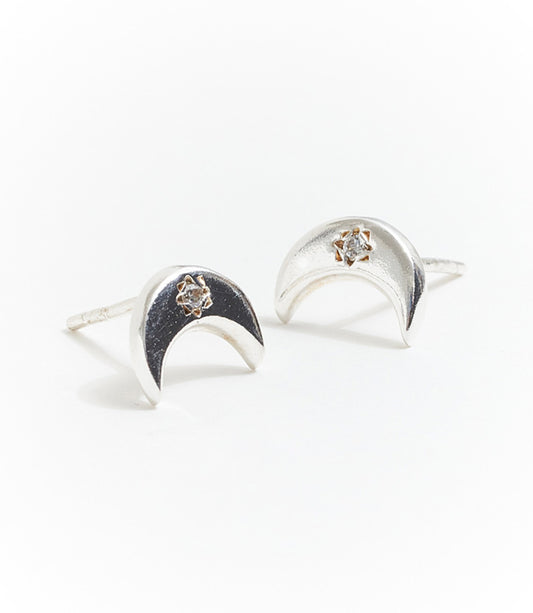 Jivala Crescent Moon Earrings - Sterling Silver Charm