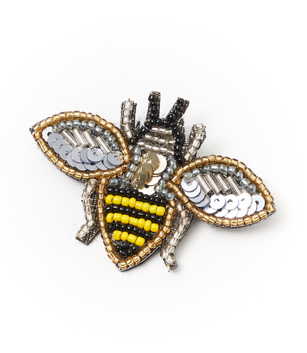 Bala Mani Beaded Bee Brooch Pin - Handmade, Fair Trade