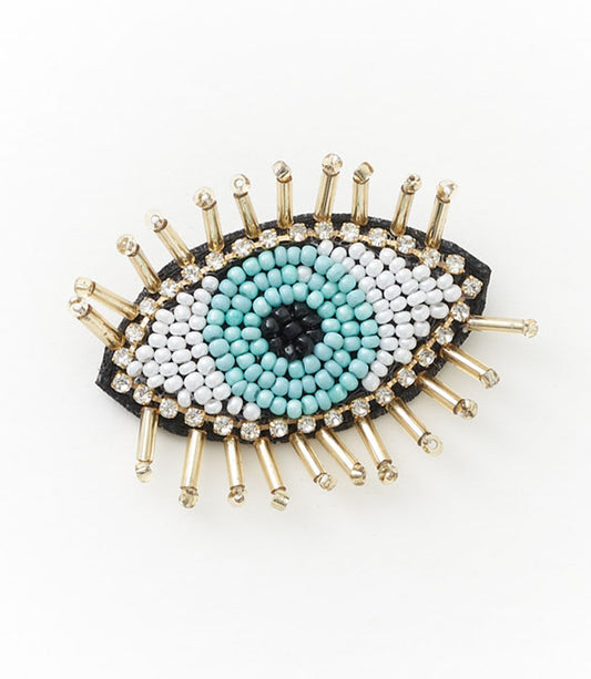 Bala Mani Beaded Evil Eye Brooch Pin - Handmade, Fair Trade
